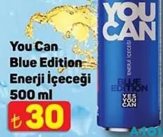 YOU CAN BLUE EDİTİON ENERJİ İÇECEĞİ 500 ML fiyat ve kampanya bilgisi